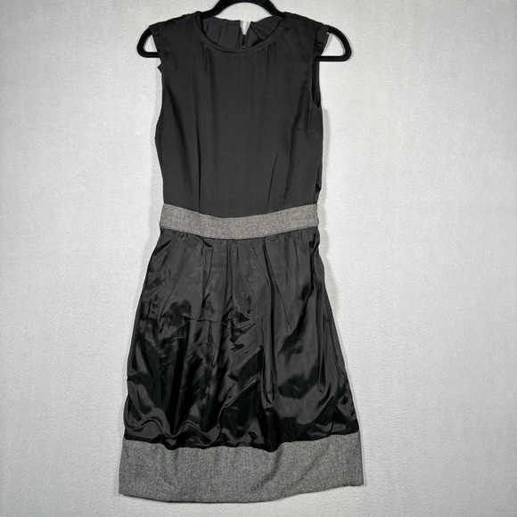 Red Valentino Dress Pleated Layered Womens Size 2 Black Ruffle Collar Wool Blend - Picture 12 of 16